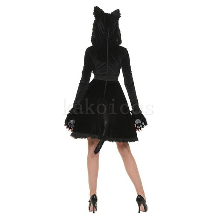 ハロウィン 女性用 黒猫 コスプレ衣装