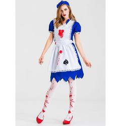 恐怖女性血ゾンビ メイド服 コスプレ衣装